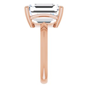 10K Rose Gold 12x10 mm Emerald Ring Mounting – image 7