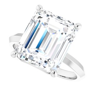 Sterling Silver 12x10 mm Emerald Ring Mounting – image 8