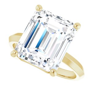 14K Yellow Gold 12x10 mm Emerald Ring Mounting – image 8