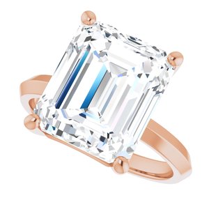 14K Rose Gold 12x10 mm Emerald Ring Mounting – image 8