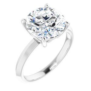 18K White Gold 10 mm Round Ring Mounting