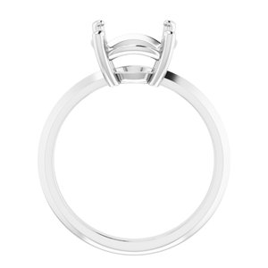 18K White Gold 10 mm Round Ring Mounting – image 4