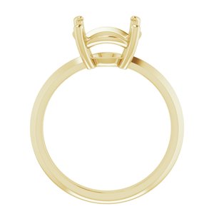 18K Yellow Gold 10 mm Round Ring Mounting – image 4