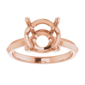 10K Rose Gold 10 mm Round Ring Mounting – image 6