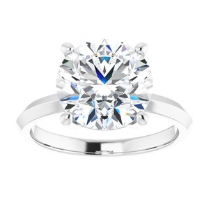 14K White Gold 10 mm Round Ring Mounting – image 5