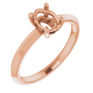 10K Rose Gold 7x5 mm Oval Ring Mounting – image 2