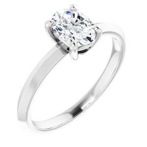 Sterling Silver 7x5 mm Oval Ring Mounting