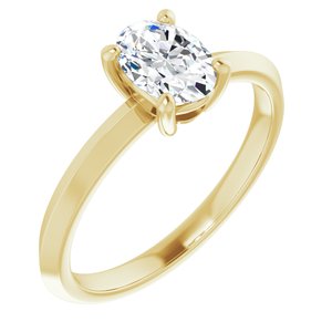 14K Yellow Gold 7x5 mm Oval Ring Mounting
