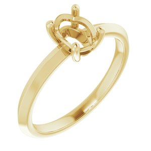 14K Yellow Gold 7x5 mm Oval Ring Mounting – image 2