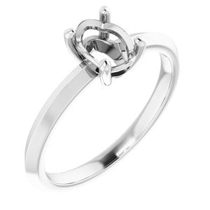 Platinum 7x5 mm Oval Ring Mounting – image 2