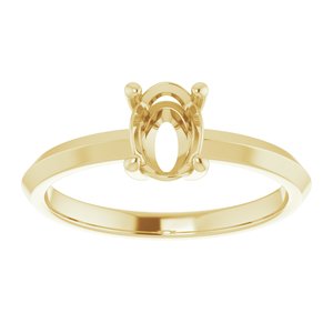 18K Yellow Gold 7x5 mm Oval Ring Mounting – image 6