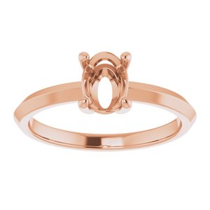 14K Rose Gold 7x5 mm Oval Ring Mounting – image 6