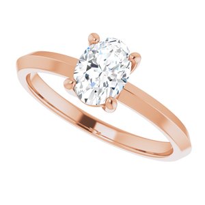 10K Rose Gold 7x5 mm Oval Ring Mounting – image 8