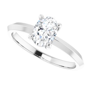 14K White Gold 7x5 mm Oval Ring Mounting – image 8