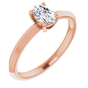 10K Rose Gold 6x4 mm Oval Ring Mounting
