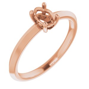 14K Rose Gold 6x4 mm Oval Ring Mounting – image 2