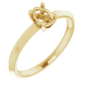 18K Yellow Gold 6x4 mm Oval Ring Mounting – image 2