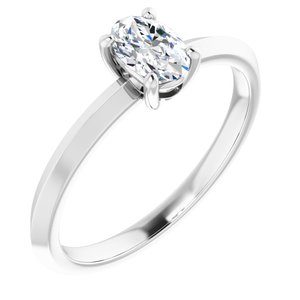 18K White Gold 6x4 mm Oval Ring Mounting