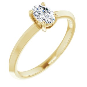 18K Yellow Gold 6x4 mm Oval Ring Mounting