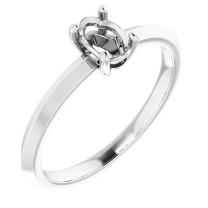 Continuum Sterling Silver 6x4 mm Oval Ring Mounting – image 2