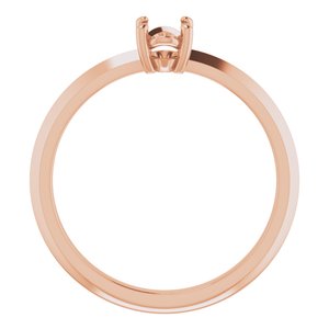 14K Rose Gold 6x4 mm Oval Ring Mounting – image 4
