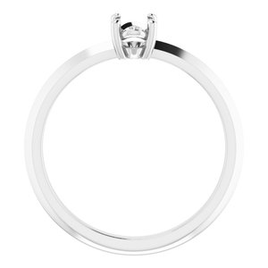 10K White Gold 6x4 mm Oval Ring Mounting – image 4