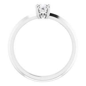 14K X1 White Gold 6x4 mm Oval Ring Mounting – image 3