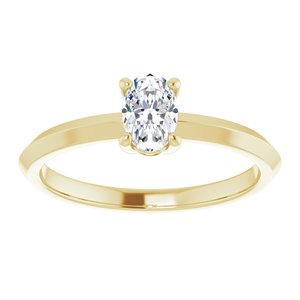 18K Yellow Gold 6x4 mm Oval Ring Mounting – image 5