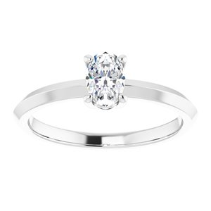 10K White Gold 6x4 mm Oval Ring Mounting – image 5