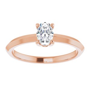 14K Rose Gold 6x4 mm Oval Ring Mounting – image 5