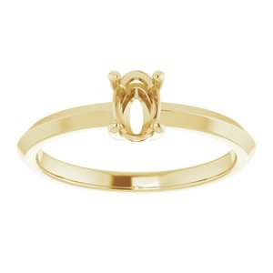 18K Yellow Gold 6x4 mm Oval Ring Mounting – image 6