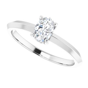 18K White Gold 6x4 mm Oval Ring Mounting – image 8