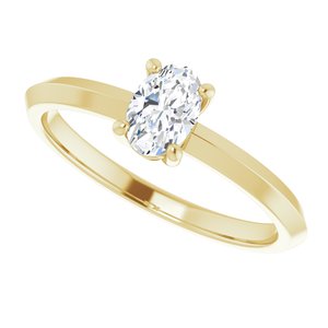 10K Yellow Gold 6x4 mm Oval Ring Mounting – image 8