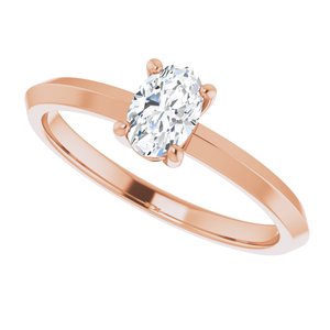 18K Rose Gold 6x4 mm Oval Ring Mounting – image 8