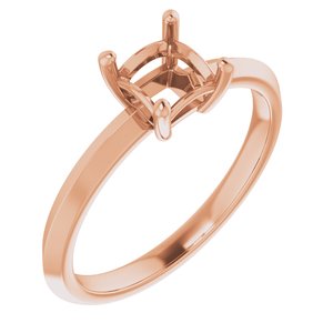 10K Rose Gold 5 mm Square Ring Mounting – image 2