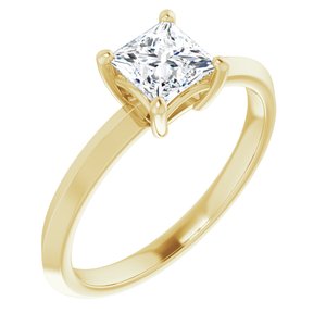 10K Yellow Gold 5 mm Square Ring Mounting