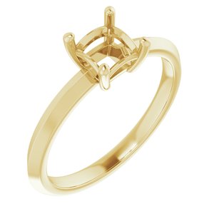 10K Yellow Gold 5 mm Square Ring Mounting – image 2