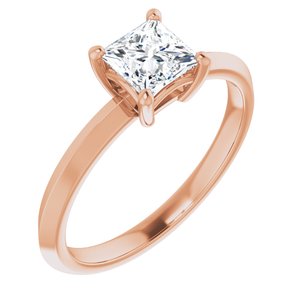 10K Rose Gold 5 mm Square Ring Mounting