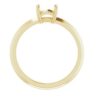 14K Yellow Gold 5 mm Square Ring Mounting – image 4