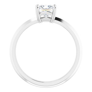 14K X1 White Gold 5 mm Square Ring Mounting – image 3