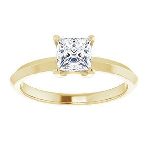 14K Yellow Gold 5 mm Square Ring Mounting – image 5