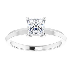 14K X1 White Gold 5 mm Square Ring Mounting – image 5