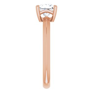 10K Rose Gold 5 mm Square Ring Mounting – image 7