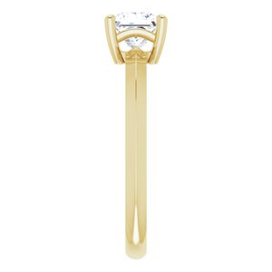 10K Yellow Gold 5 mm Square Ring Mounting – image 7