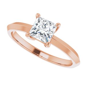 10K Rose Gold 5 mm Square Ring Mounting – image 8