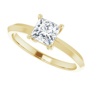 10K Yellow Gold 5 mm Square Ring Mounting – image 8