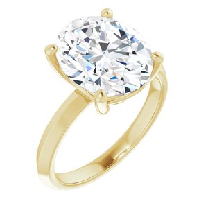 18K Yellow Gold 12x10 mm Oval Ring Mounting