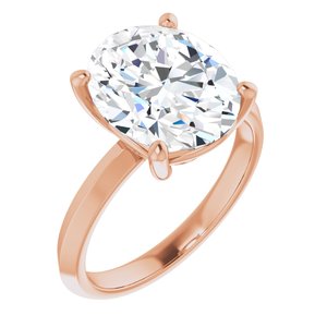 18K Rose Gold 12x10 mm Oval Ring Mounting