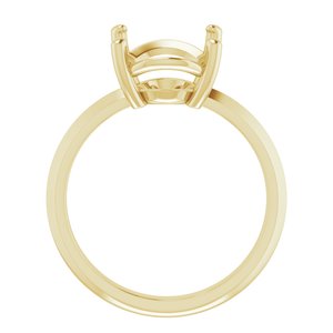 18K Yellow Gold 12x10 mm Oval Ring Mounting – image 4