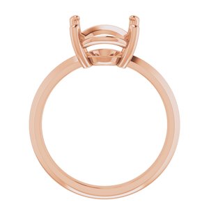 10K Rose Gold 12x10 mm Oval Ring Mounting – image 4